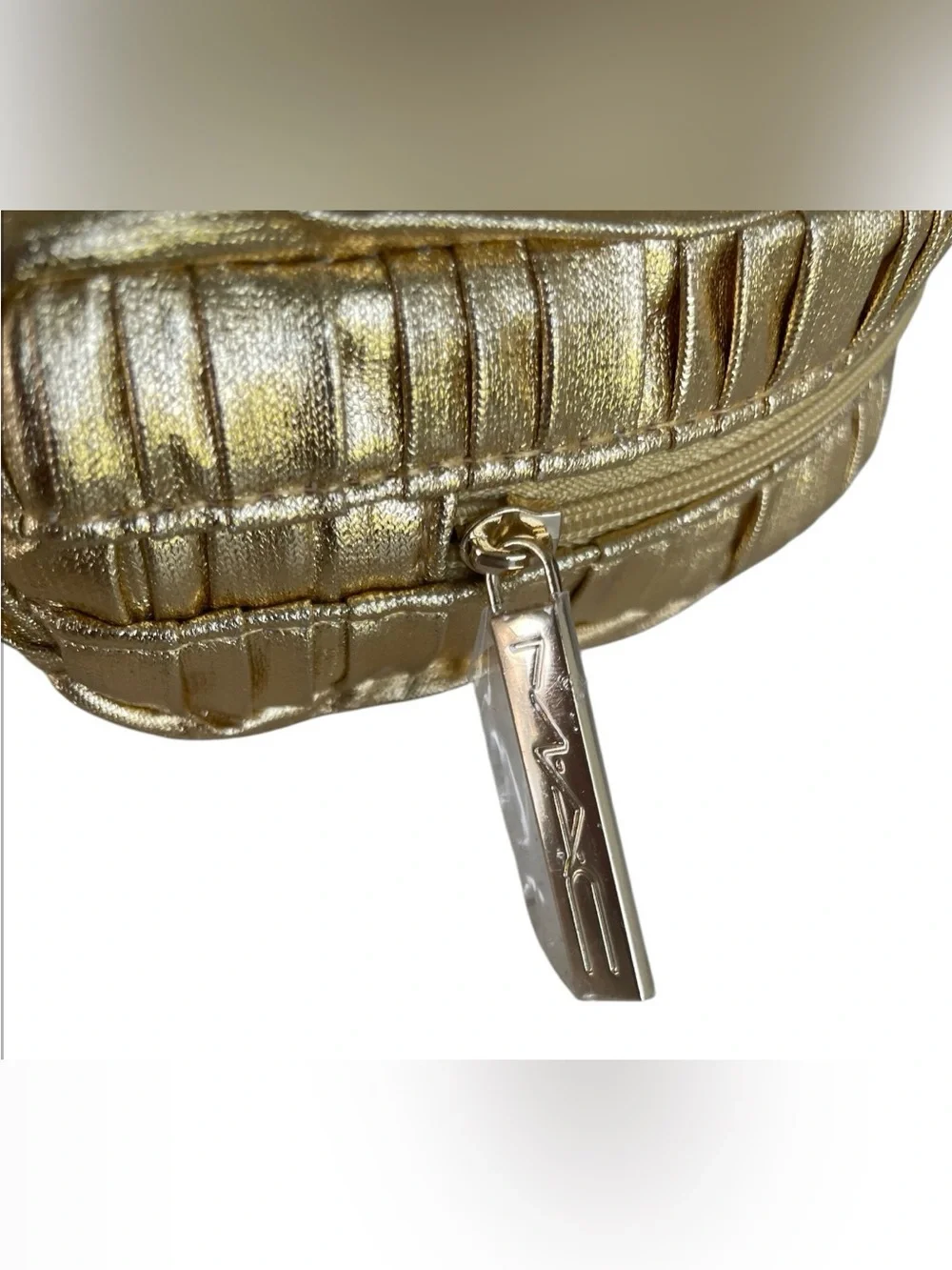 MAC Metallic Gold Cosmetic Bag/ Clutch New No Tags